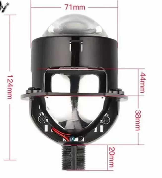 Soczewki BILED 2.5 4300K ciepła barwa H4 H7 łatwy montaż + osłony