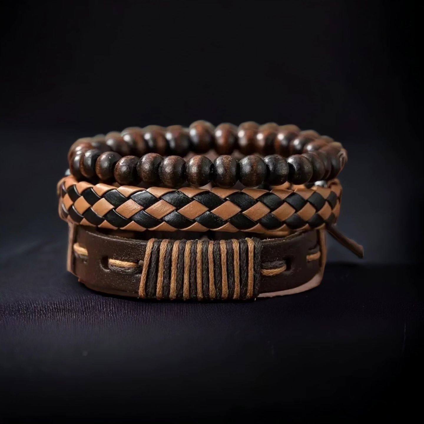 Conjunto relógio e pulseiras