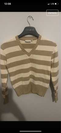 Brązowy sweterek w paski C&A roz. S