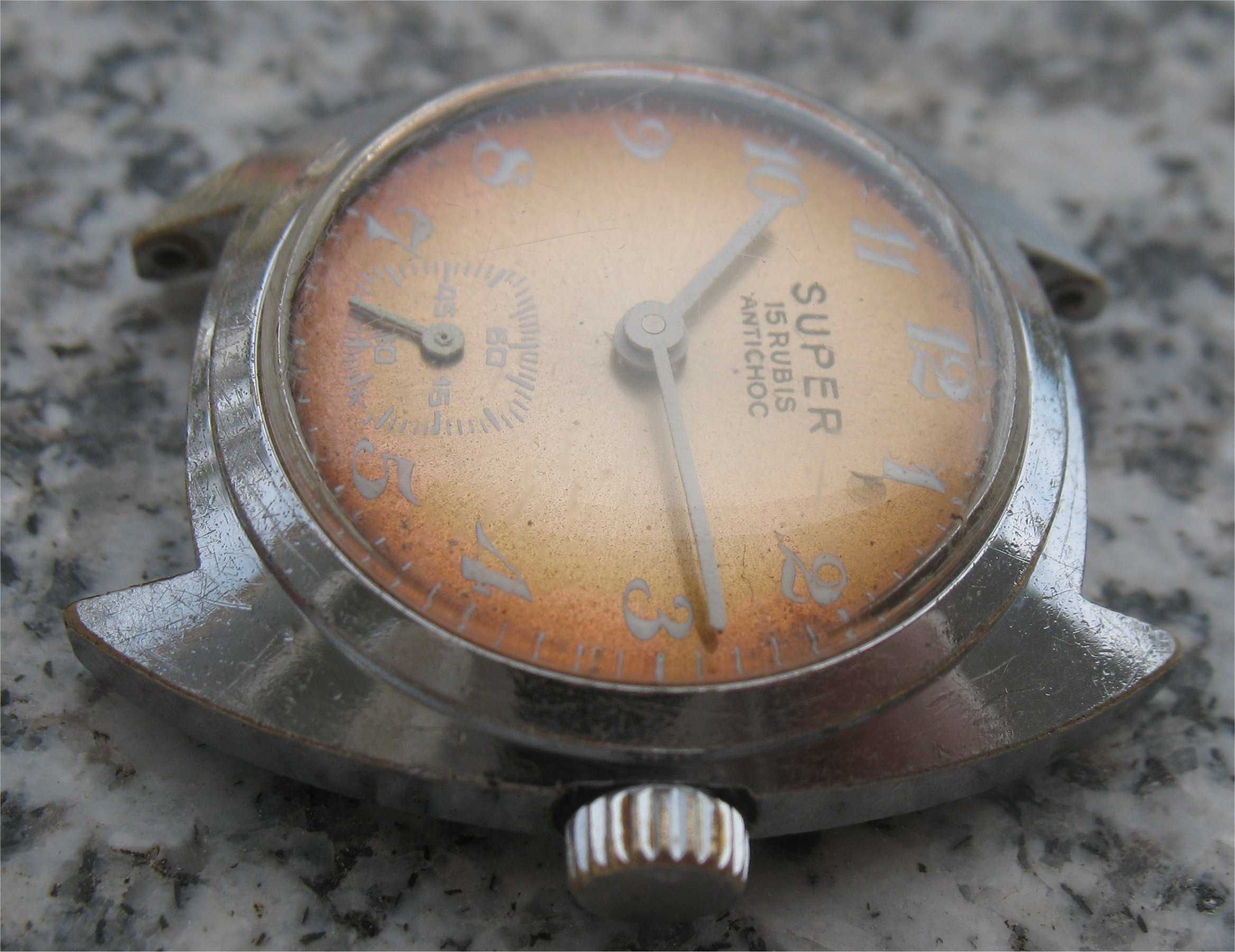 Relógio Vintage de Corda Super - 15 Rubis - Antichoc