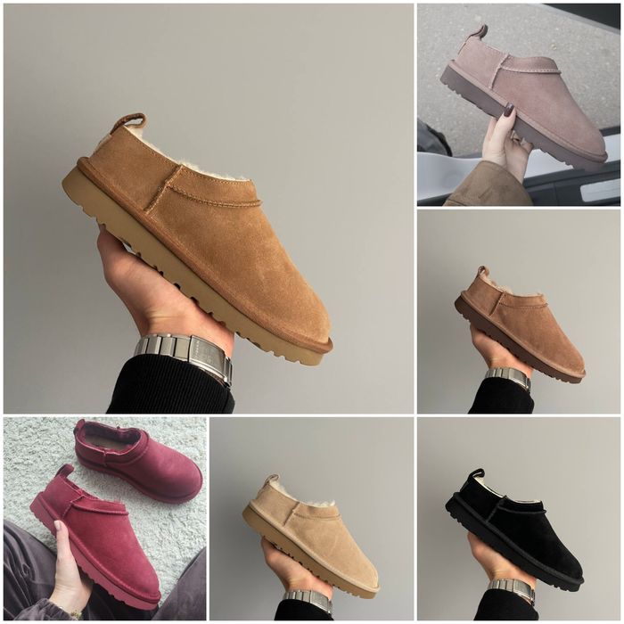 р36-41 Жіночі замшеві Ugg Classic Micro Black Chestnut Beige Sand
