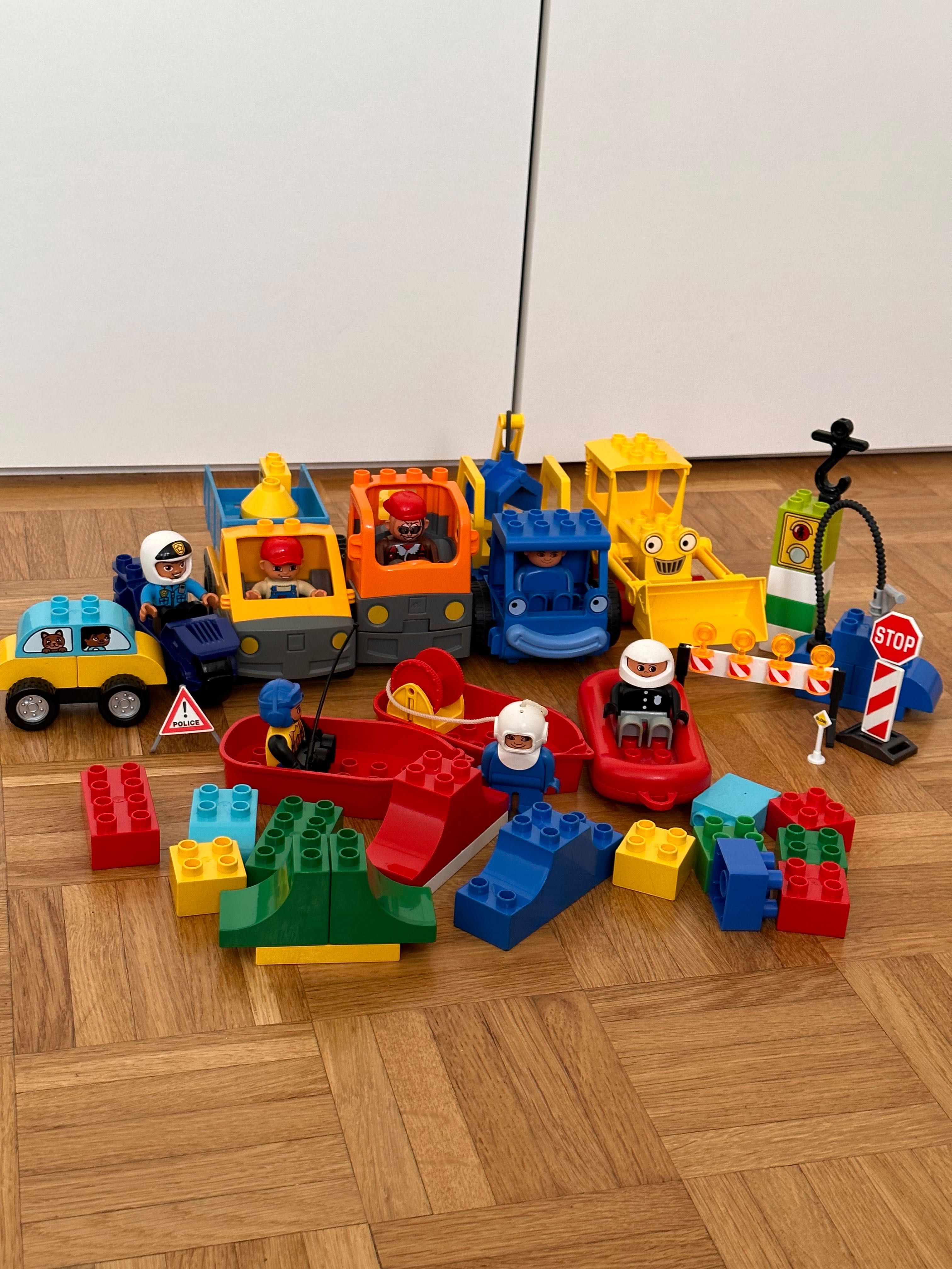 Lego duplo строительная техника, трактор, экскаватор, грузовая машина