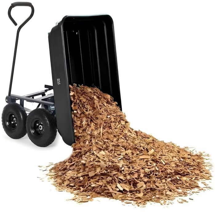 Wózek transportowy ogrodowy taczka wywrotka 75L 200 kg duże pomp koła