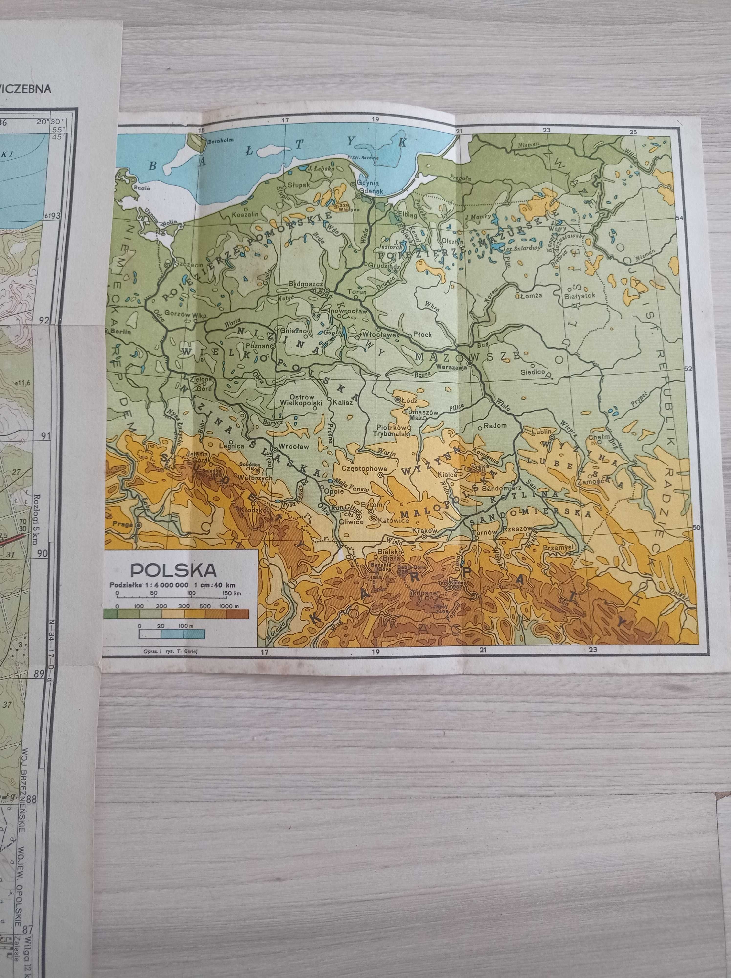 Mapa Polski, mapa ćwiczebna Brzeźno