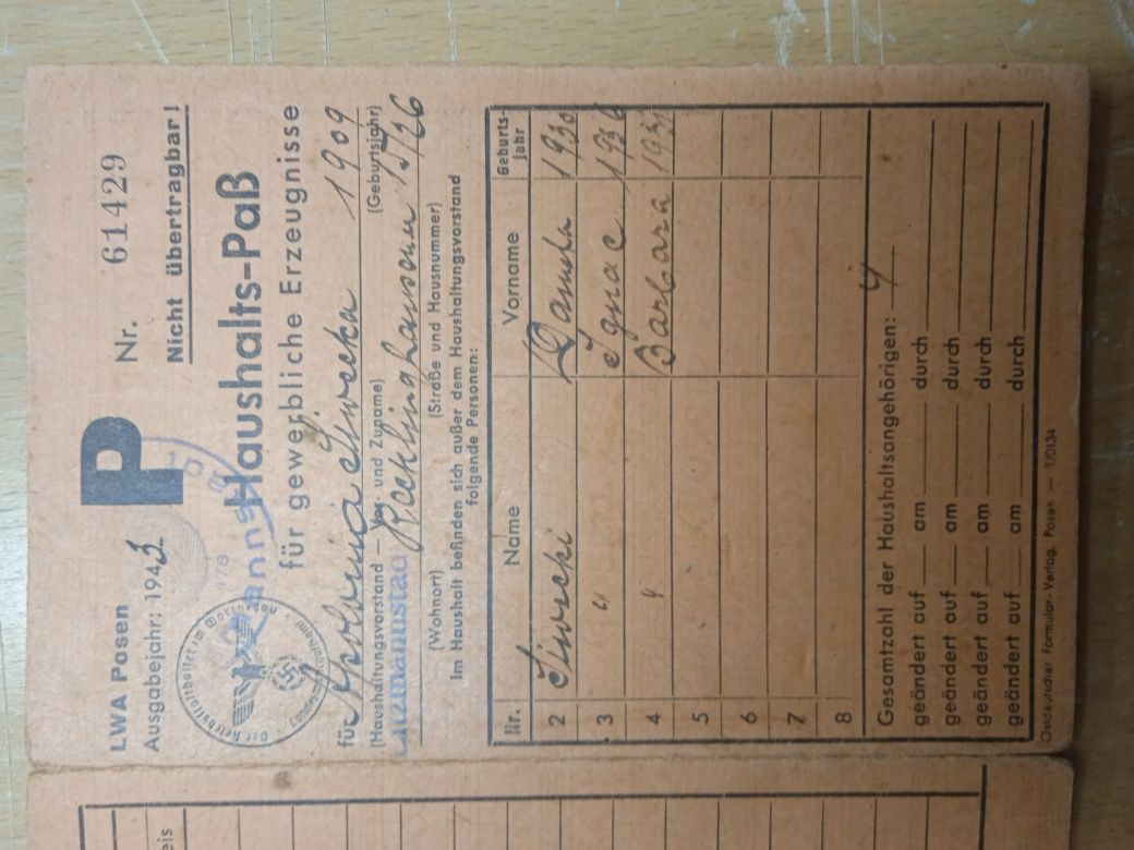Dokumenty z okresu drugiej wojny światowej