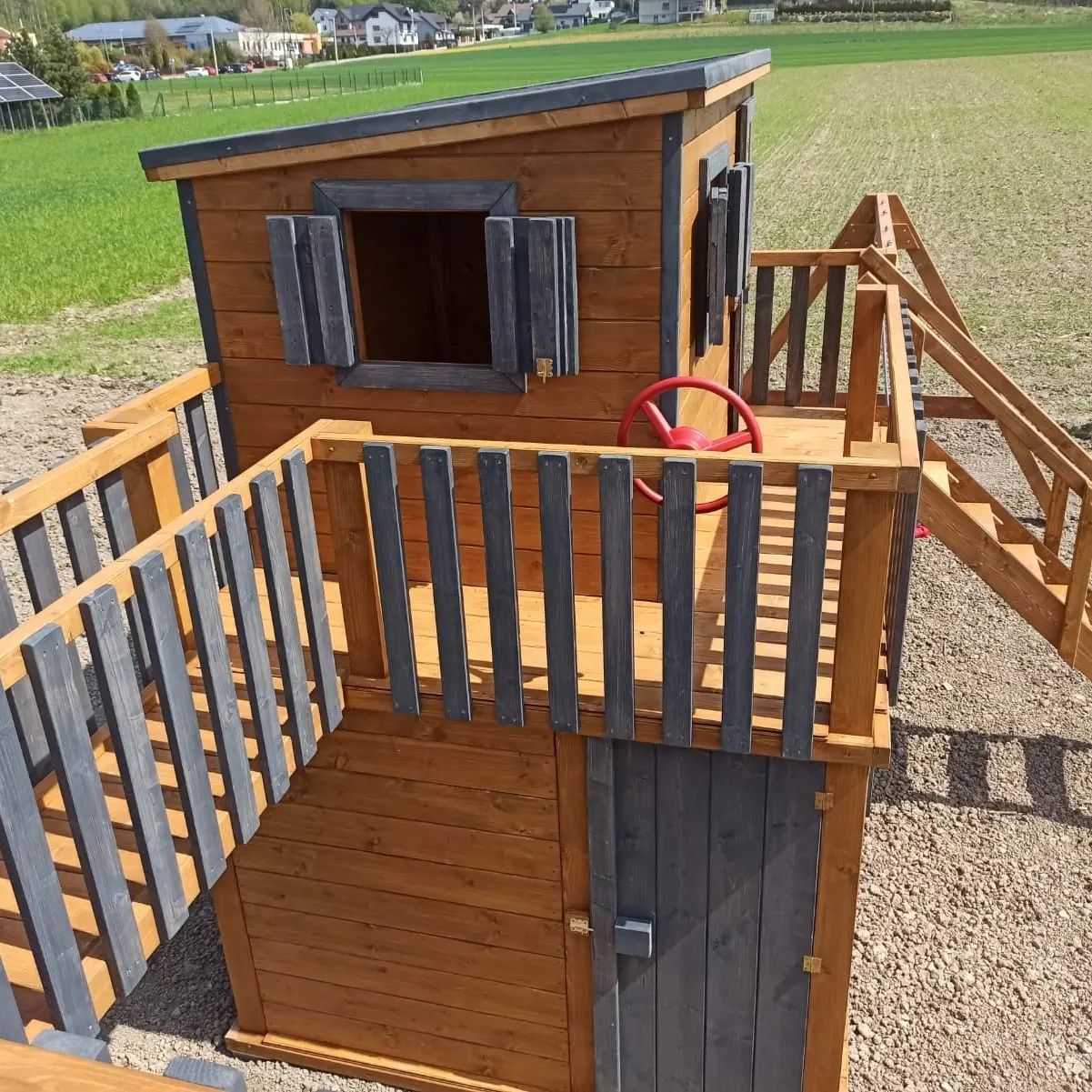 Ogromny drewniany plac zabaw model GULIWER huśtawka domek