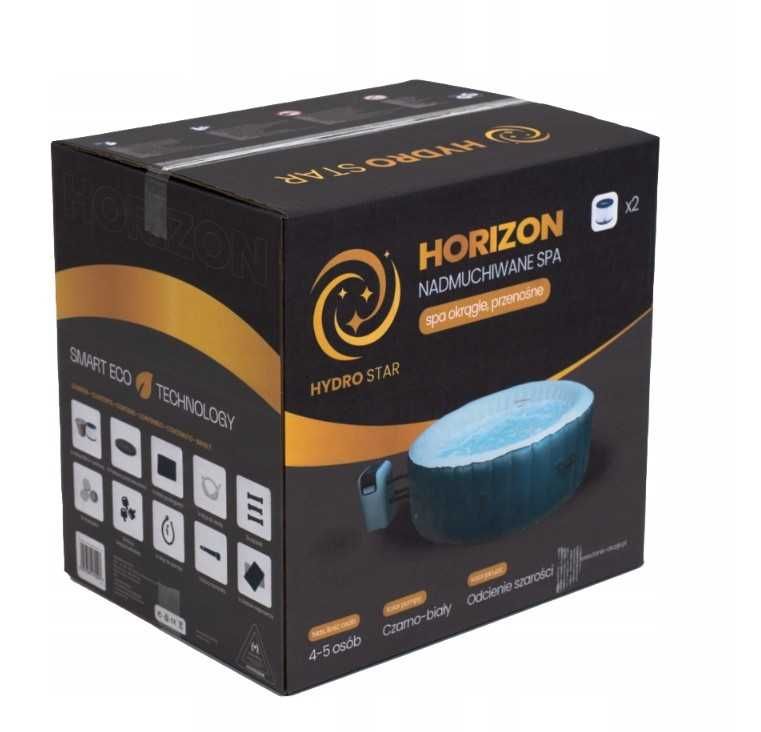 HYDRO STAR dmuchane spa ogrodowe basen HORIZON SZARY okrągły 4-5 os.