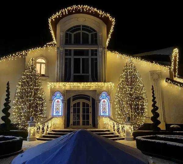 БІЛЕ СВІТЛО! Вулична Бахрома. Гирлянда LED белый кабель хвойная лапа