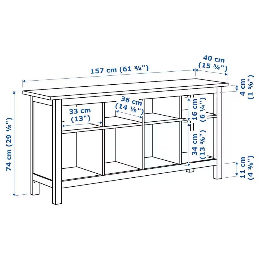 Consola/Aparador Hemnes Velatura Preta/Castanha