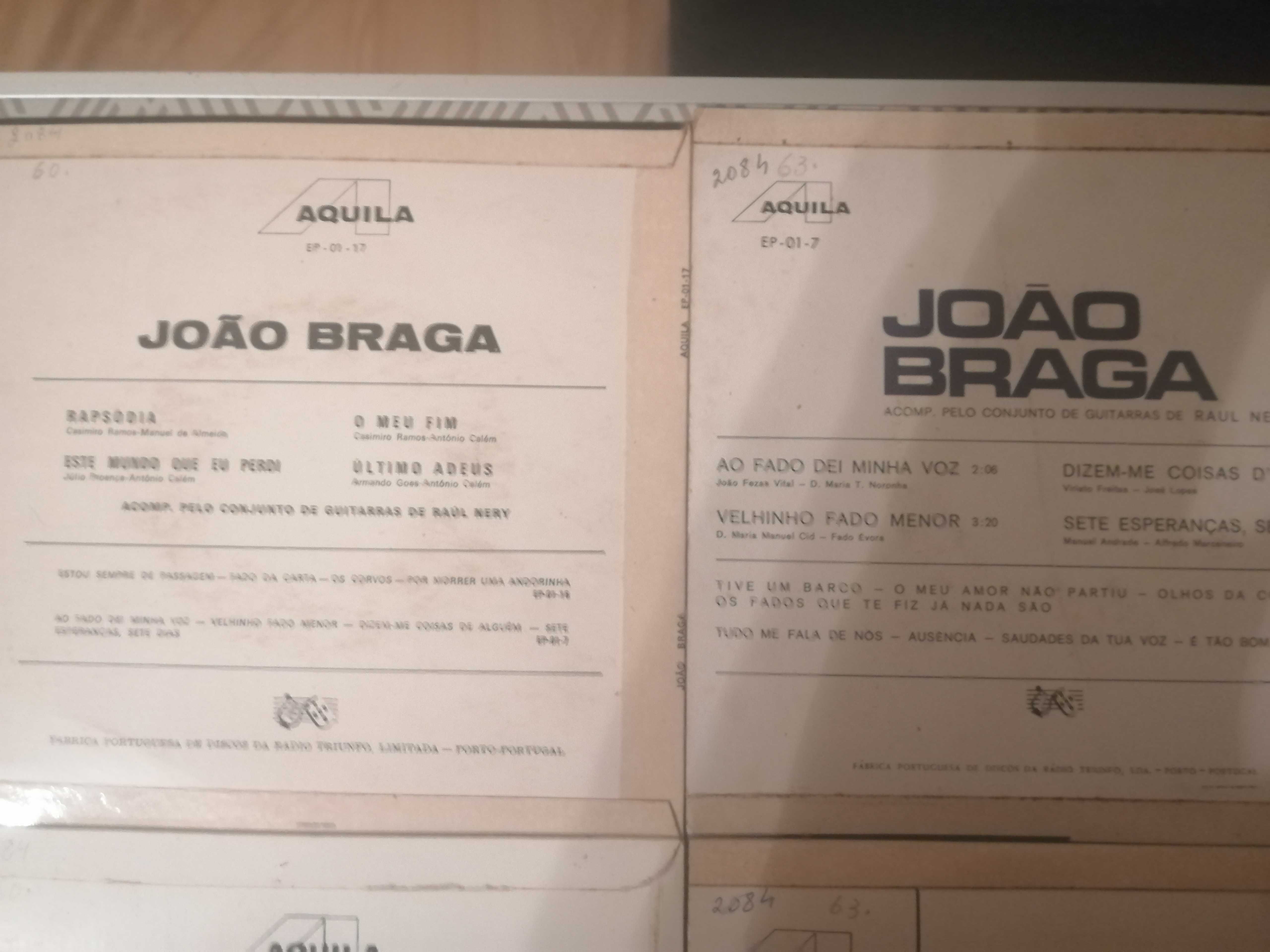 Discos Vinil Maxi João Braga e Alfredo Marceneiro.