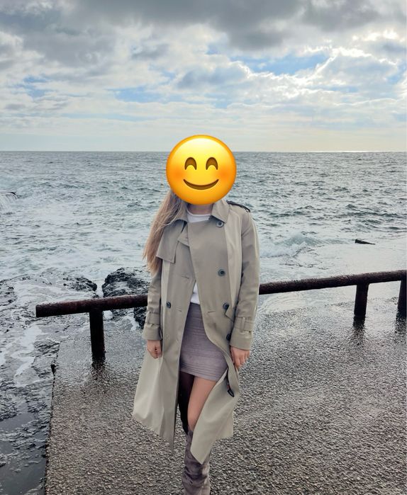 Торг Тренч осінній бежевий світлий жіночий+спідниця в подарунок