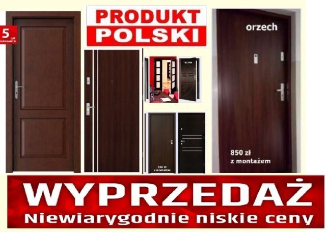 Drzwi zewnętrzne-wejściowe do mieszkań. Wewnątrzklatkowe z MONTAŻEM