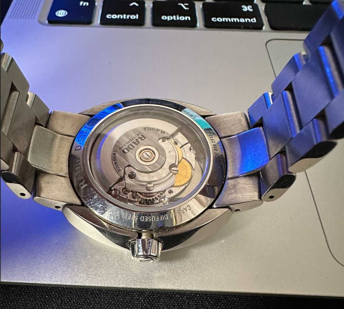RADO D-STAR GENT AUTOMATIC STEEL Idealny stan pełny komplet, High Beat