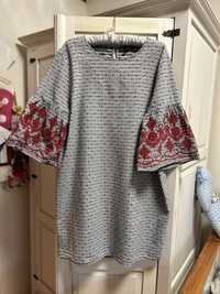Tunika, sukienka 100% bawełna haftowane rękawy Primark 48