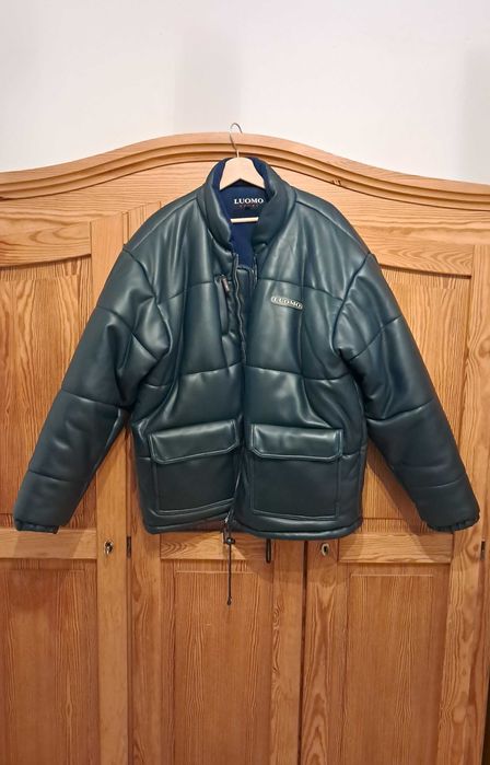 Piękna skóra kurtka męska zimowa XL ciepła w stylu The North Face