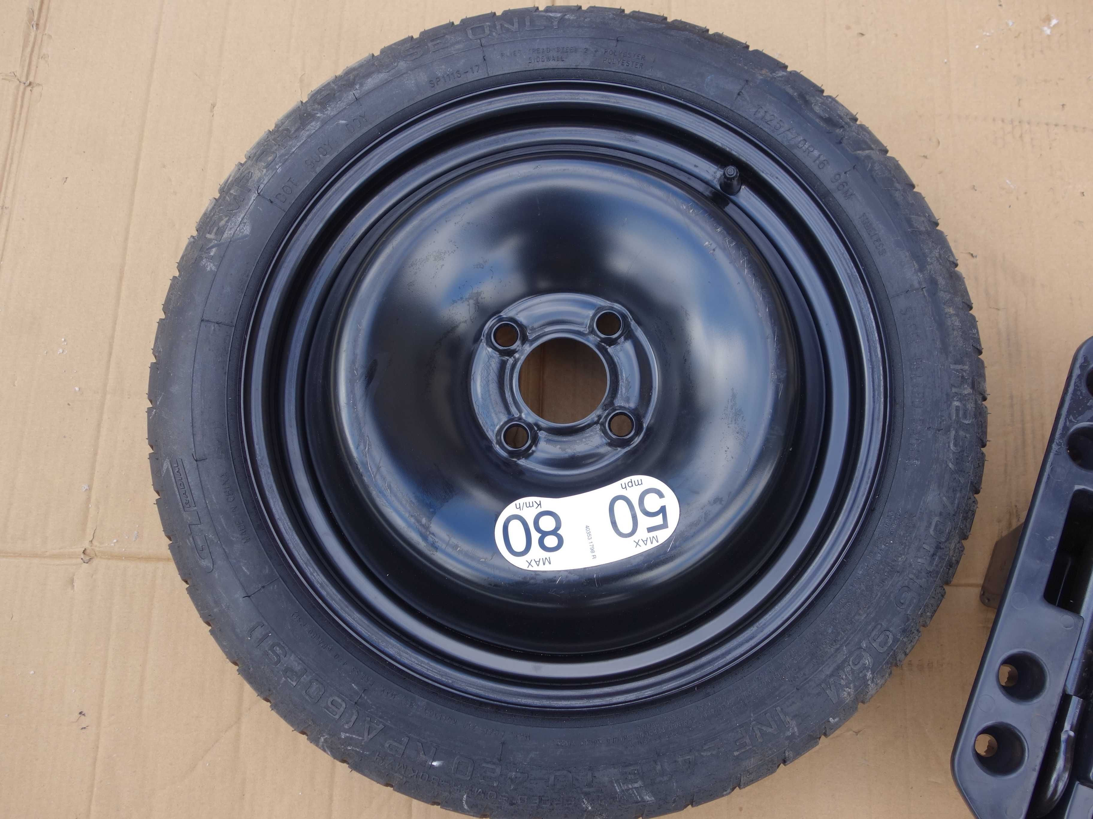 Koło Dojazdowe Zapasowe RENAULT CAPTUR CLIO IV 16'' 4X100 + Zestaw