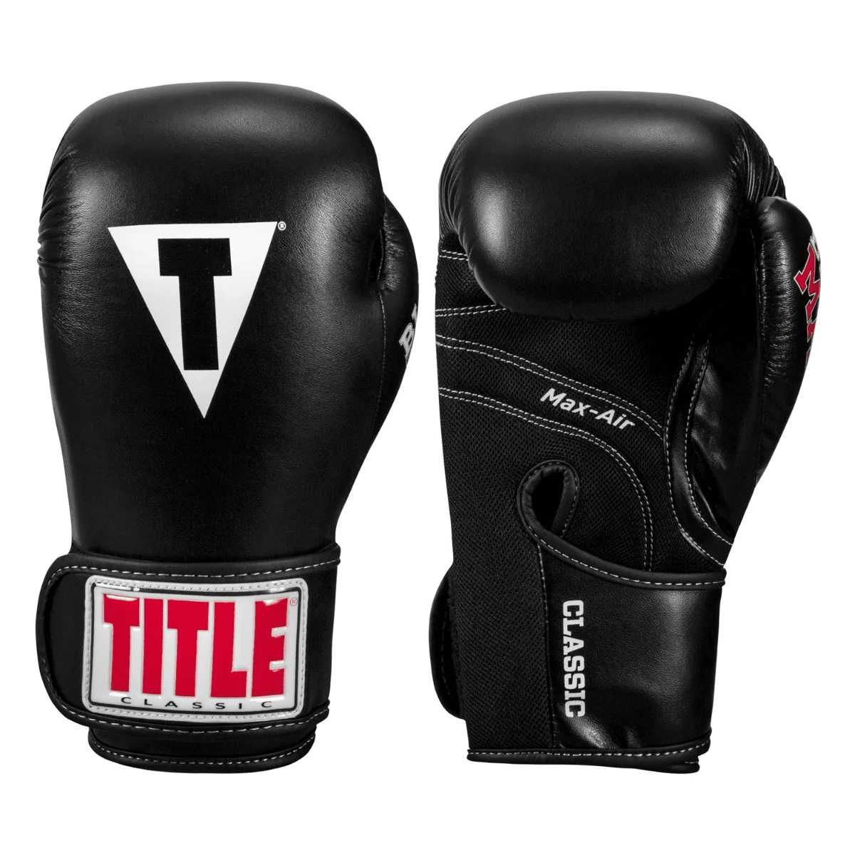 Боксерские перчатки TITLE Classic Black Max Boxing Gloves