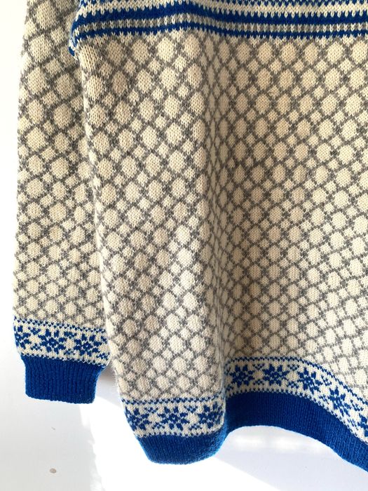 Wełniany norweskie wzory sweter lopapeysa boxy oversize handmade