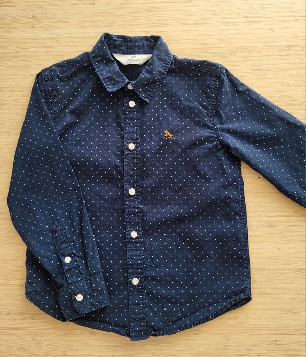 Granatowa koszula bawełniana H&M rozm. 116 chłopięca, elegancka