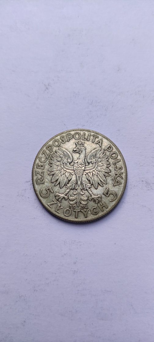 Moneta kolekcjonerska II RP 5 zł "głowa" z 1934