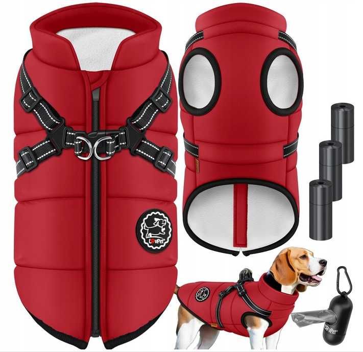 kurtka dla psa 7-9 kg czerwona