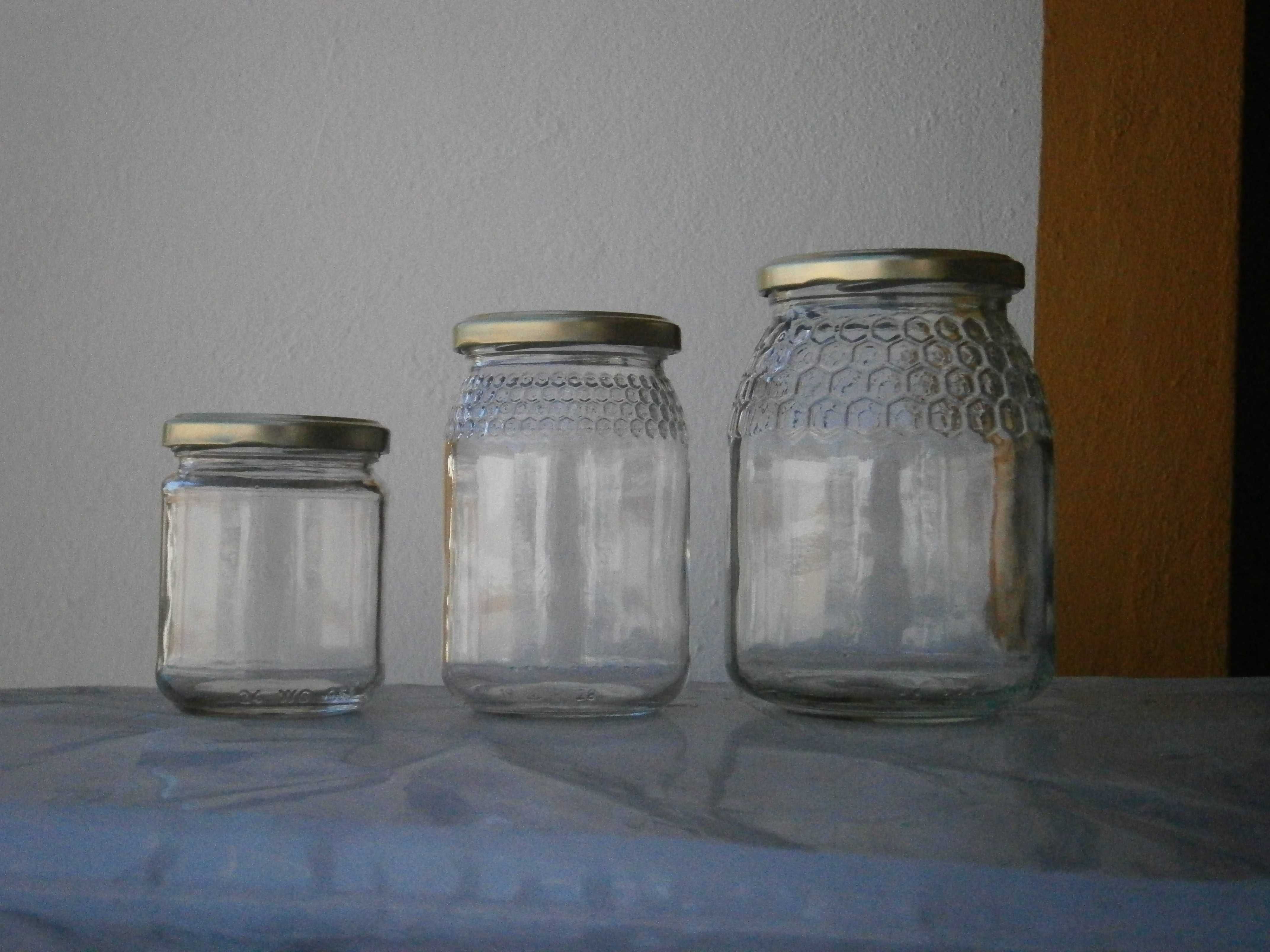 Frascos de vidro NOVOS - 1kg, 500g e 250g