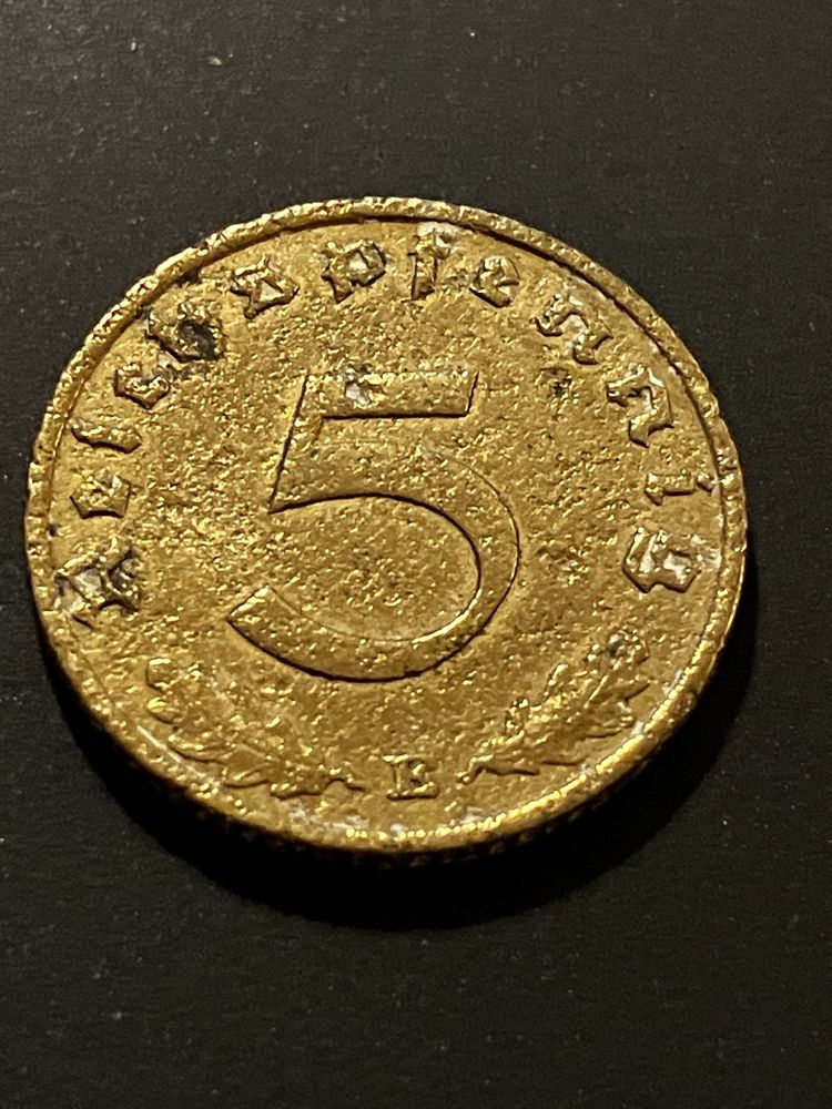 Niemcy III Rzesza 5 fenigów, pfennig 1937 rok mennica E