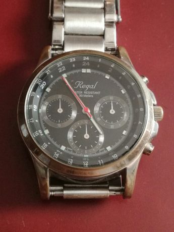 Duży męski zegarek na stalowej bransolecie REGAL