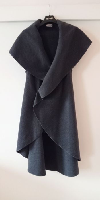 Bezrękawnik a'la płaszcz kamizelka grafit