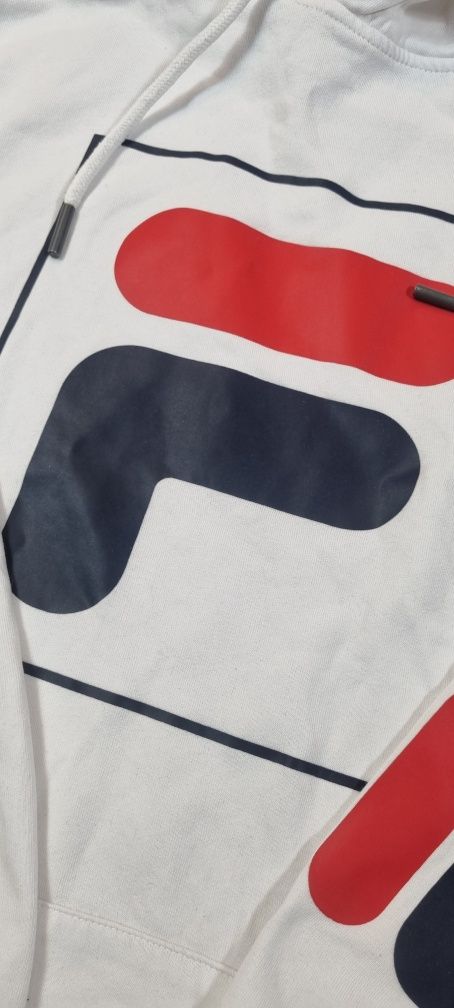 Bluza męska Fila, z kapturem, hoodie, biała, logo
