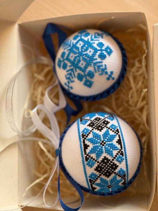 Набір новорічних кульок ручної роботи