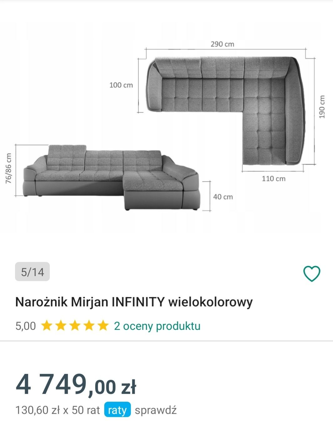 Narożnik Mirjan INFINITY