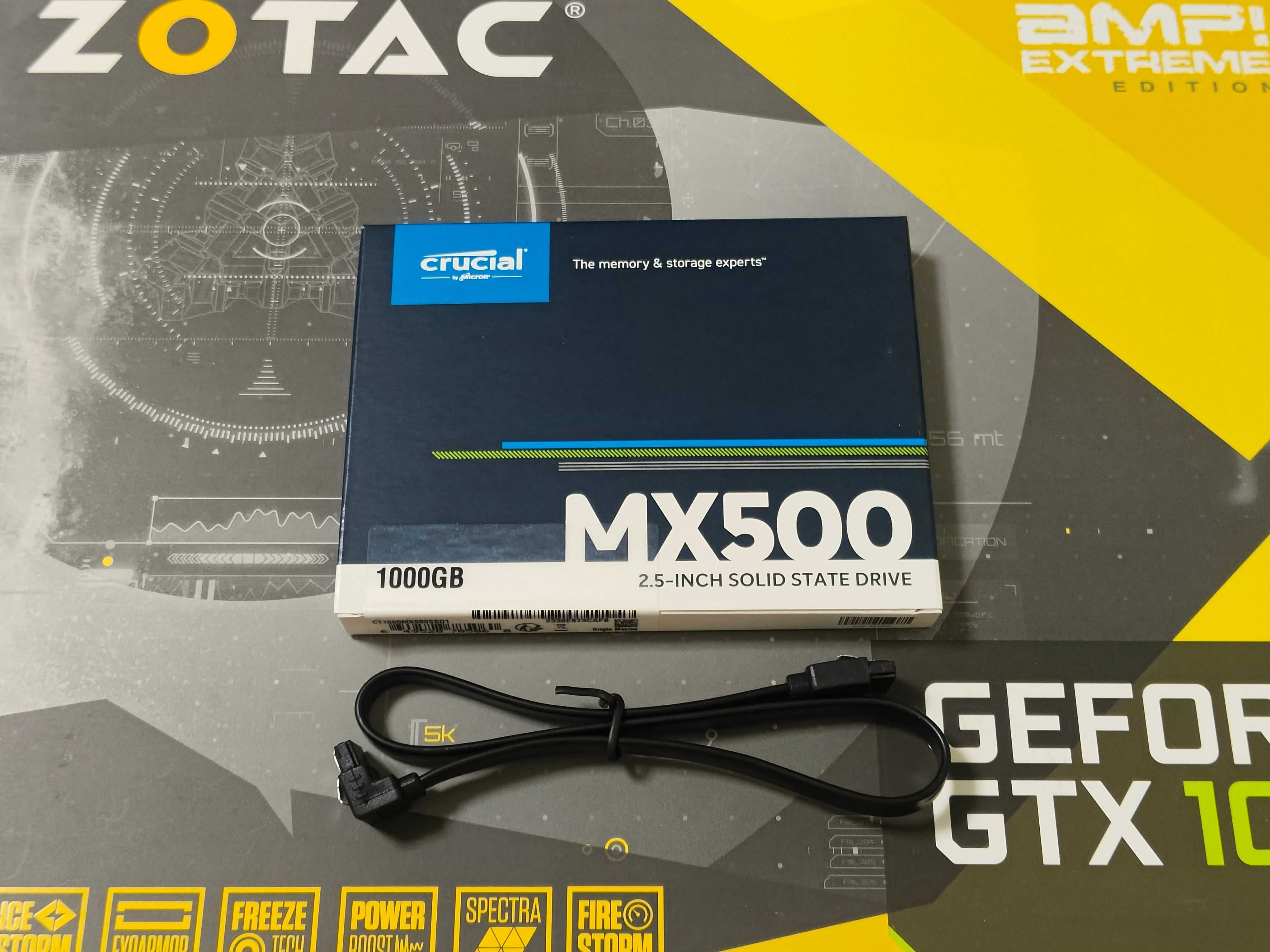 SSD Crucial MX500 1Tб новый + sata кабель