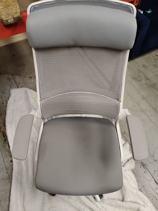 Melokea Fotel Biurowy Szaro Biały