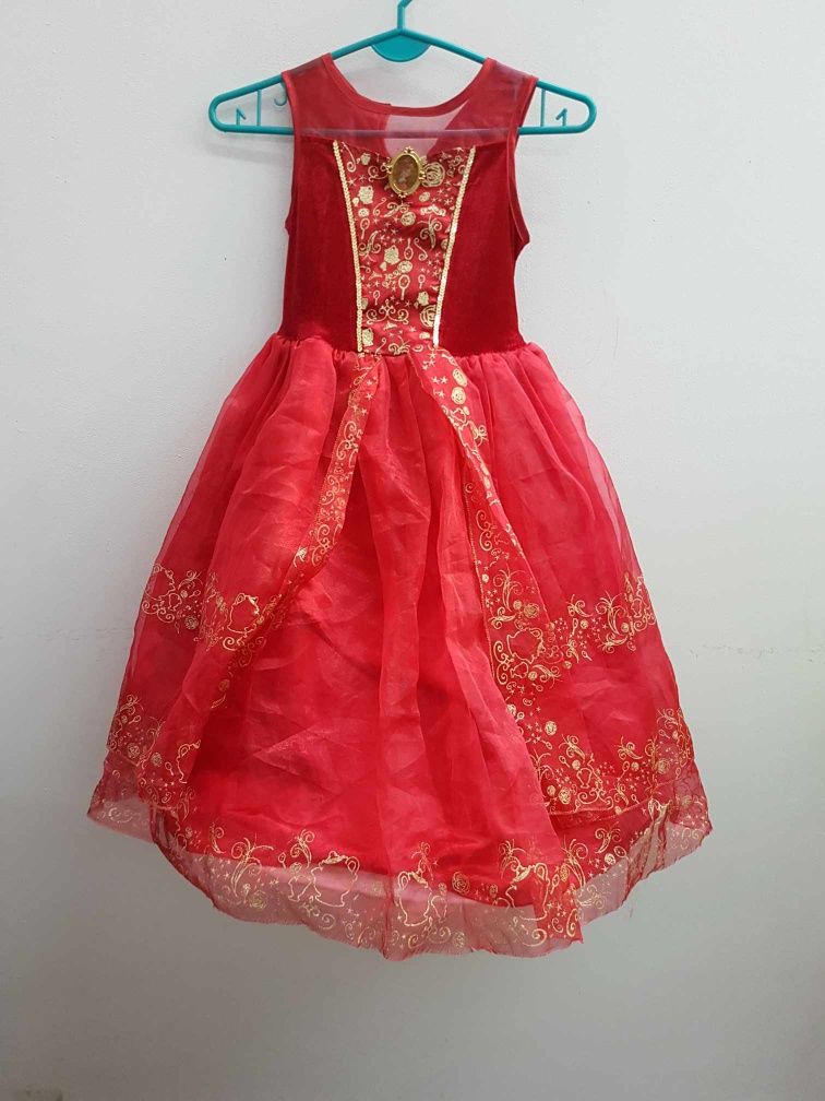 Czerwona sukienka przebranie Bella Piękna I Bestia 116-122 cm. GP031