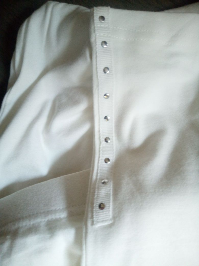 3 x białe legginsy z bawełny z elastanem M L XL