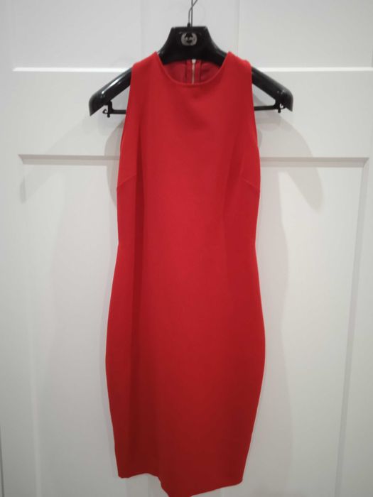 Vestido Zara, S, vermelho, costas abertas com fecho