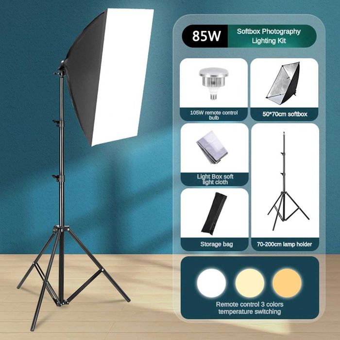 Tiandirenhe LED Softbox 85W – 2800K-5700K 50x70 cm Pilot, Zestaw 2 szt