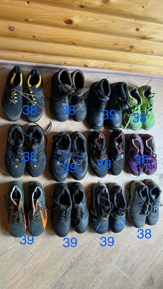 Кроссівки черевики Взуття робоче лот 12 пар з металевим носком опт