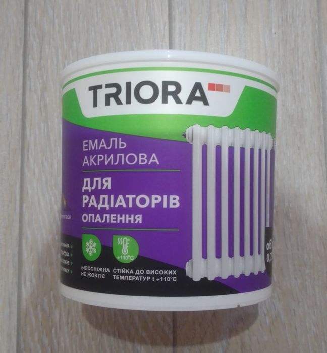 Емаль акрилова для радіаторів Triora 0,9 кг.