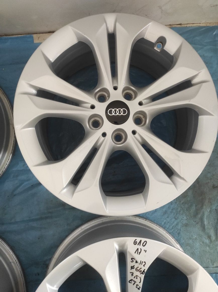 610 Felgi aluminiowe AUDI R 17 5x112 otwór 66,6 mm. Bardzo Ładne