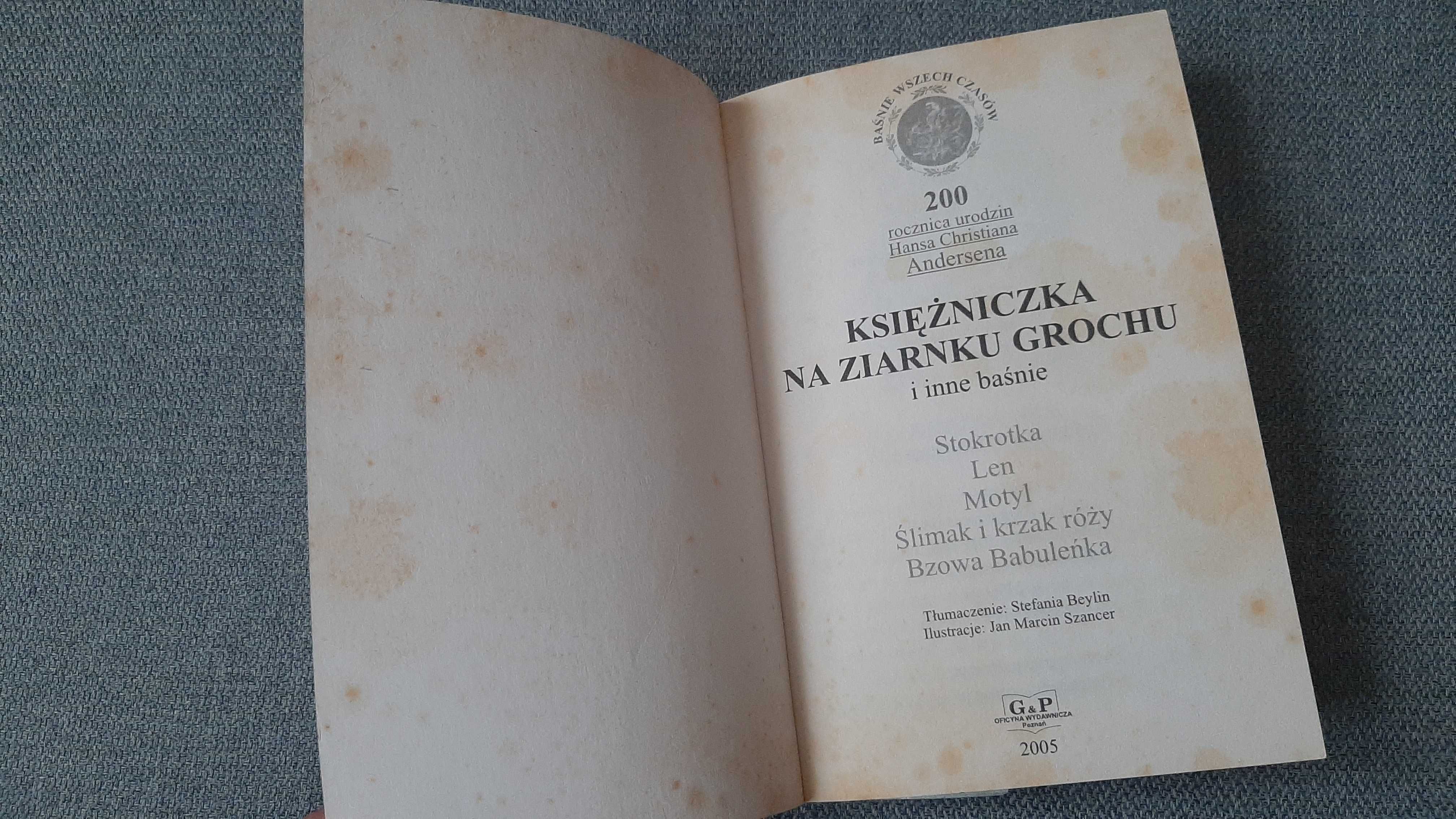 Księżniczka na ziarnku grochu i in. baśnie Andersen Jan Marcin Szancer
