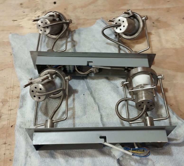 Lampa kinkiet wewnętrzny podwójny stal nierdzewna halogen