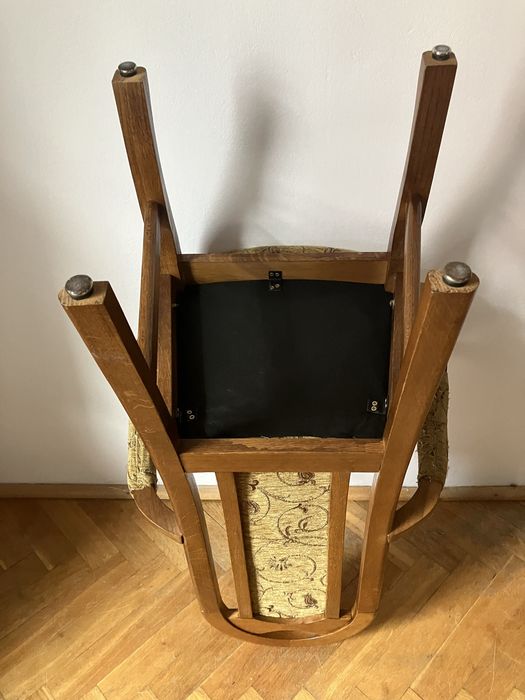 Dawne krzeslo/ fotel tapicerowany drewniany vintage