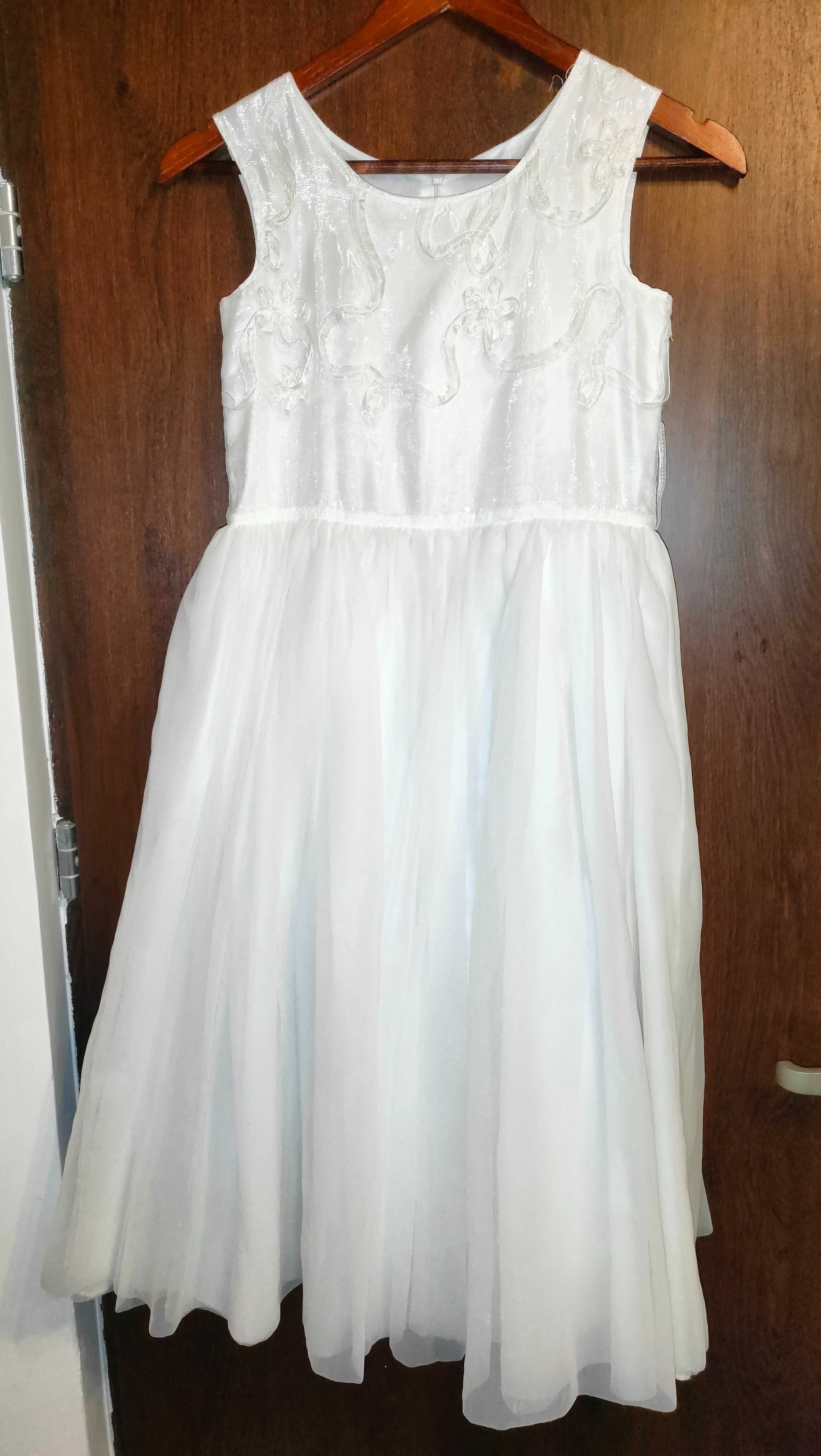 Biała elegancka sukieneczka długość 100