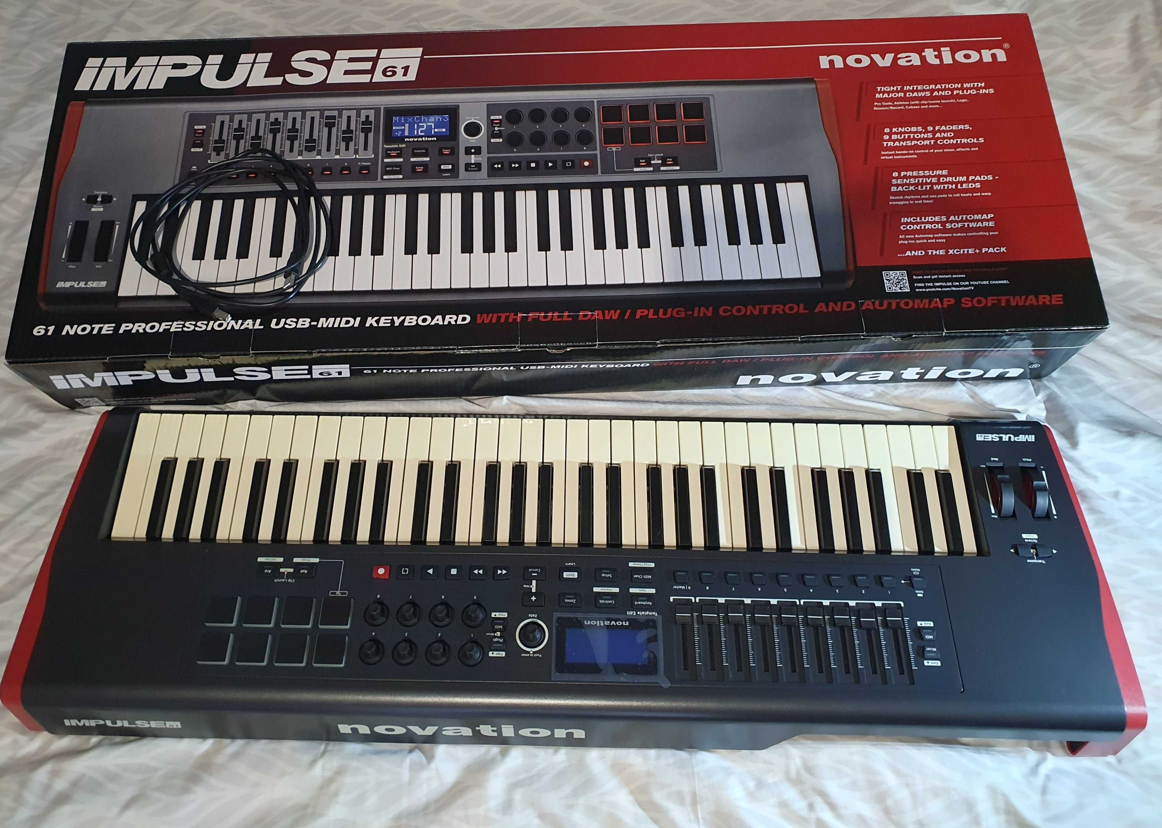 Novation Impulse 61 kontroler daw pianino syntezator do muzyki i nauki