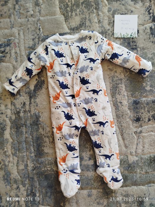 Ciepłe grube ocieplane piżamki piżamy pidżamki pidżamy pajacyk dinozau