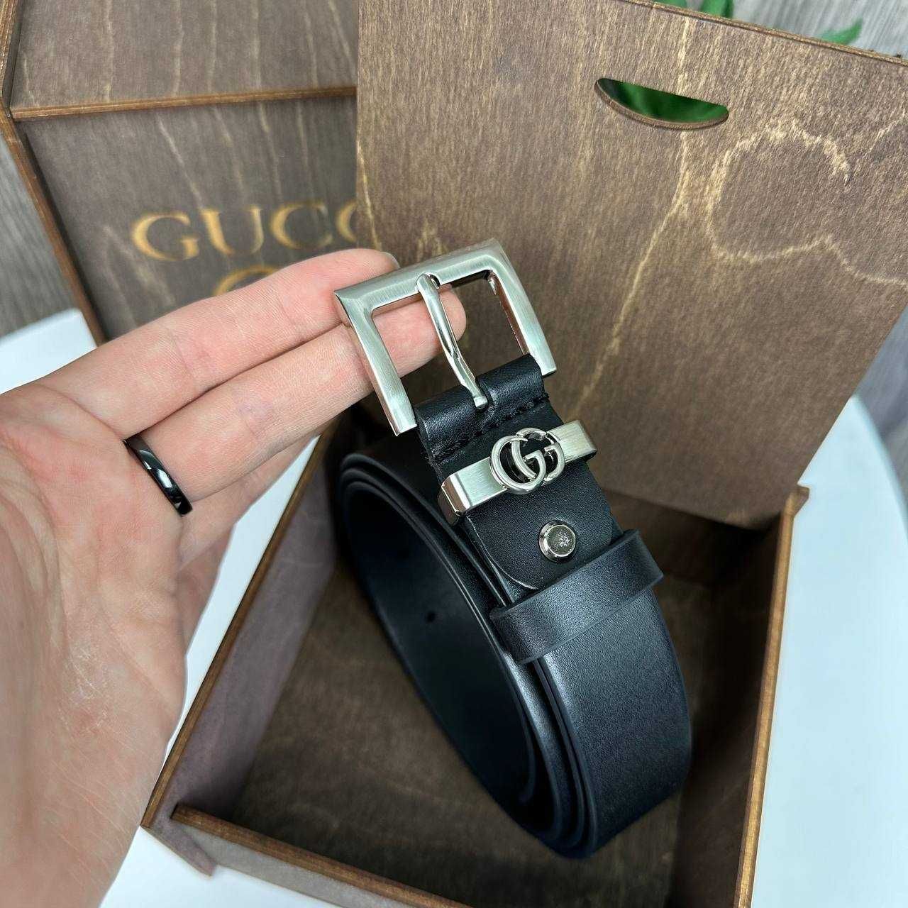 Кожаный женский ремень классический Гуччи золото серебро Gucci 2024