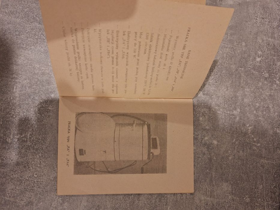 Instrukcja pralki Frania 1966