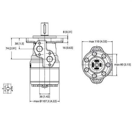 Silnik orbitalny wał O1" Z6 A2